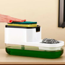 2 in 1 Plastic Dish Soap Liquid Dispenser Sponge Holder (1 Set)