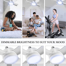 Socket Fan Light Original - Cool Light LED โ Ceiling Fans with Lights and Remote Control, Replacement for Lightbulb - Bedroom, Kitchen, Living Room,1000 Lumens / 5000 Kelvins Cool LEDs (Remote Battery Not Included)