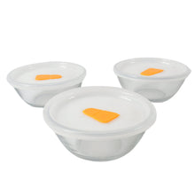 Bista Glass Serving & Mixing Bowls with Plastic Lid | Oven & Microwave Safe & Dishwasher Safe | Scratch Resistant | Transparent | For Household Gift For Birthday (3 Pcs set / 250 ML Approx)